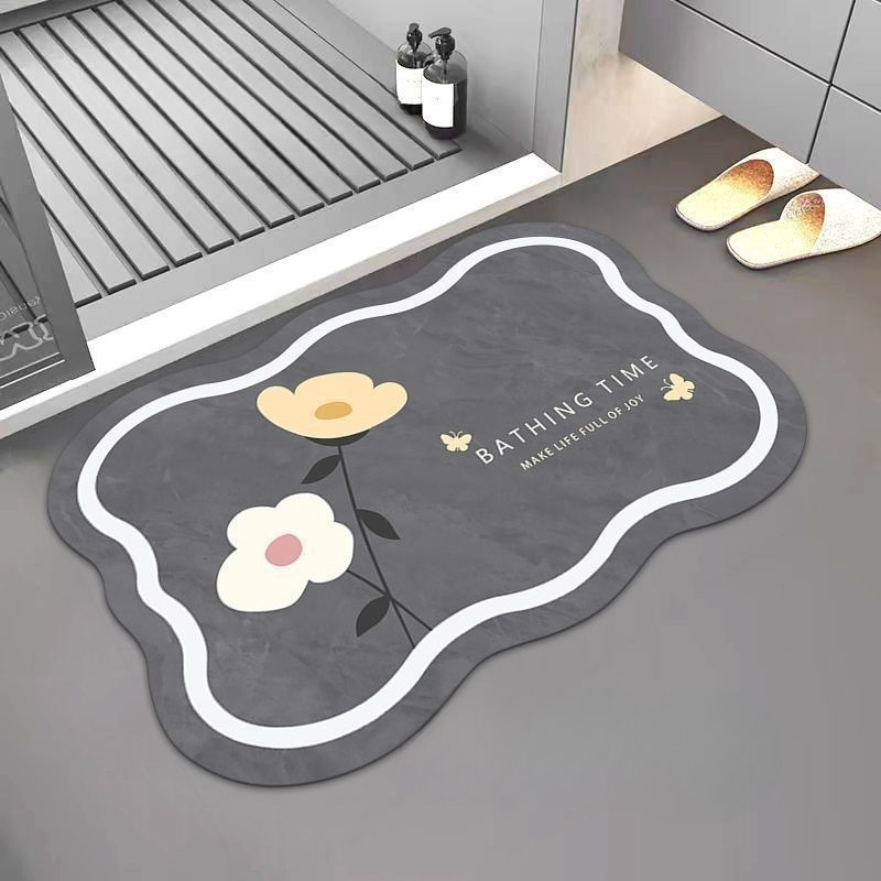 Bamboo Bath Mat - Almohadilla absorbente nórdica para baño, alfombra